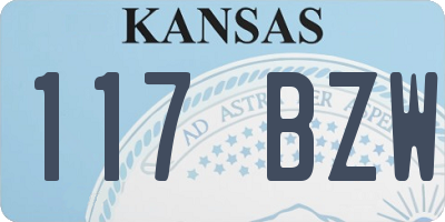 KS license plate 117BZW