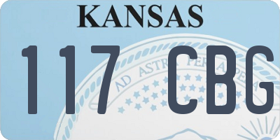KS license plate 117CBG