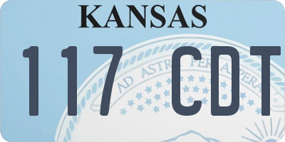 KS license plate 117CDT