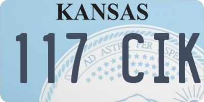 KS license plate 117CIK