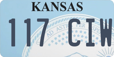 KS license plate 117CIW