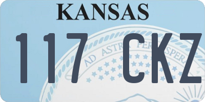 KS license plate 117CKZ