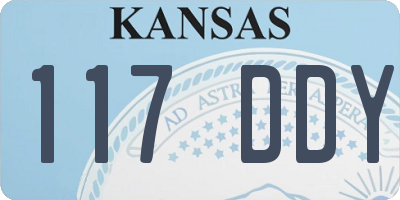 KS license plate 117DDY