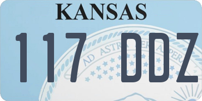 KS license plate 117DDZ