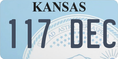 KS license plate 117DEC