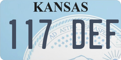 KS license plate 117DEF