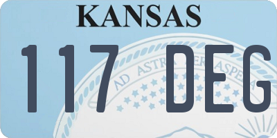 KS license plate 117DEG