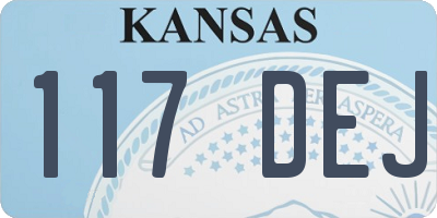 KS license plate 117DEJ
