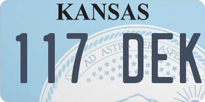 KS license plate 117DEK