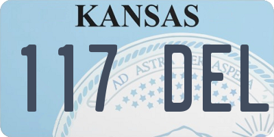 KS license plate 117DEL