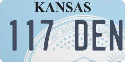 KS license plate 117DEN