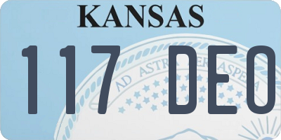 KS license plate 117DEO