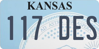 KS license plate 117DES