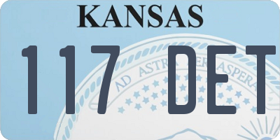 KS license plate 117DET