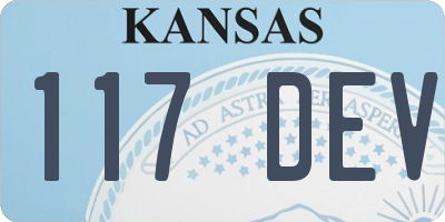 KS license plate 117DEV