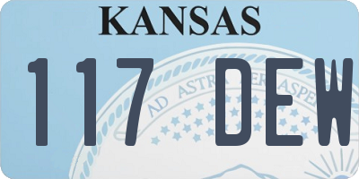 KS license plate 117DEW