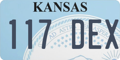 KS license plate 117DEX