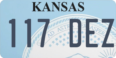 KS license plate 117DEZ