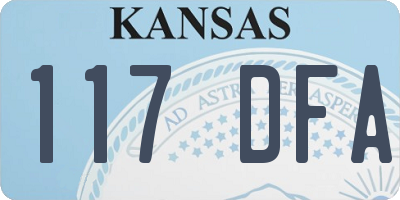 KS license plate 117DFA