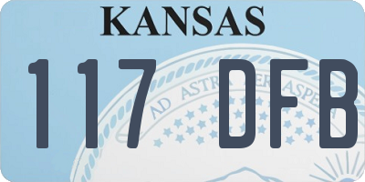 KS license plate 117DFB