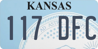 KS license plate 117DFC