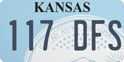 KS license plate 117DFS