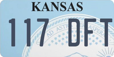 KS license plate 117DFT
