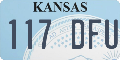 KS license plate 117DFU