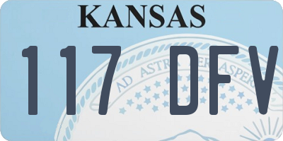 KS license plate 117DFV