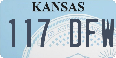 KS license plate 117DFW