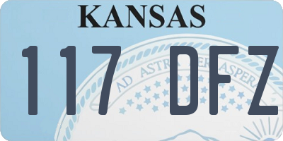 KS license plate 117DFZ