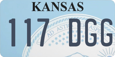 KS license plate 117DGG