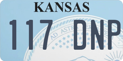 KS license plate 117DNP