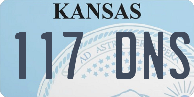 KS license plate 117DNS