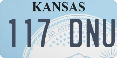 KS license plate 117DNU