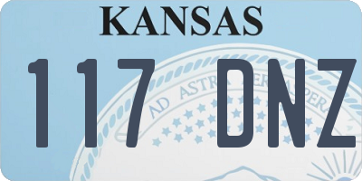 KS license plate 117DNZ