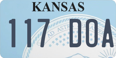 KS license plate 117DOA