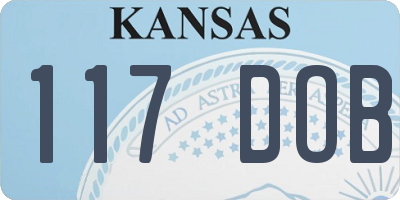 KS license plate 117DOB