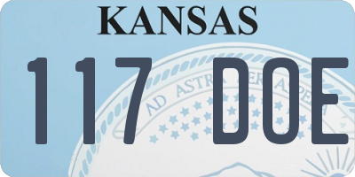 KS license plate 117DOE