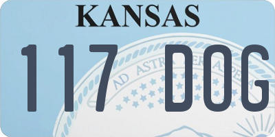 KS license plate 117DOG