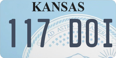 KS license plate 117DOI