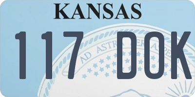 KS license plate 117DOK