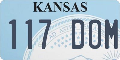 KS license plate 117DOM