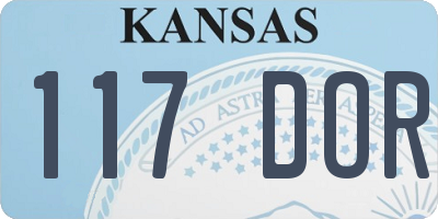 KS license plate 117DOR