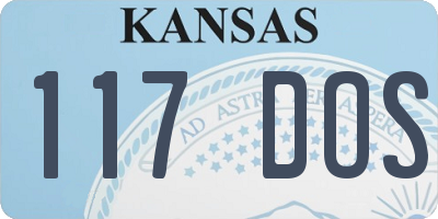 KS license plate 117DOS