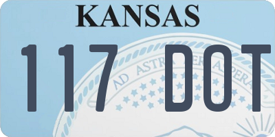 KS license plate 117DOT