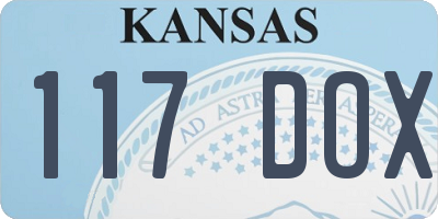 KS license plate 117DOX