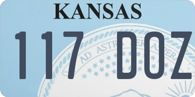 KS license plate 117DOZ