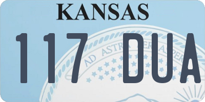 KS license plate 117DUA