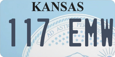 KS license plate 117EMW
